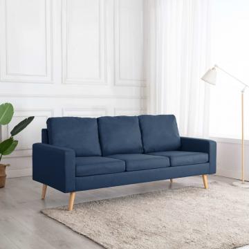 Canapea cu 3 locuri, albastru, material textil de la VidaXL