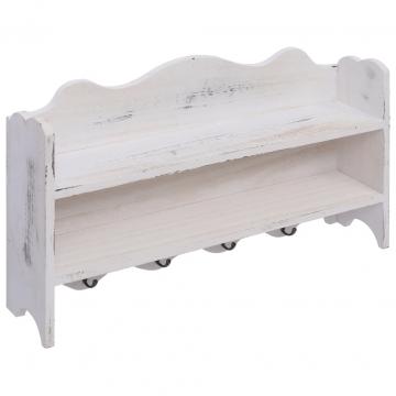 Cuier de perete, alb, 50 x 10 x 30 cm, lemn
