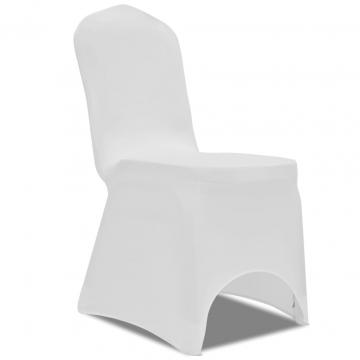Husa de scaun elastica, 6 buc., alb de la VidaXL