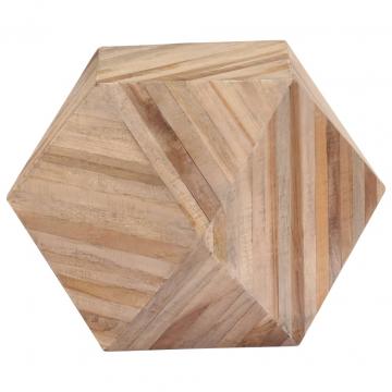 Masa laterala, 40 x 40 x 40 cm, lemn de tec reciclat
