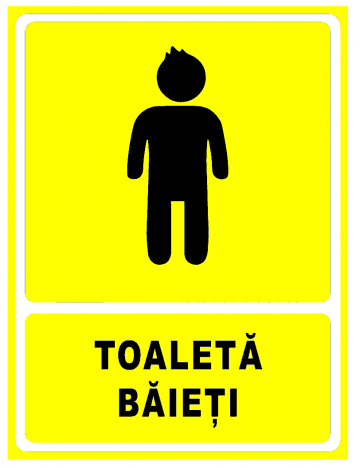 Indicator galben pentru toaleta baieti