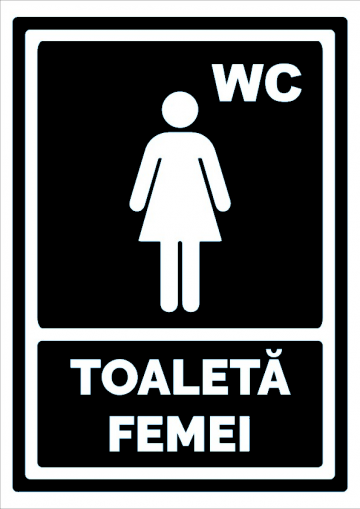 Indicator negru toaleta pentru femei
