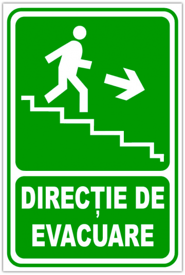 Indicator pentru directie de urgenta scari dreapta in jos de la Prevenirea Pentru Siguranta Ta G.i. Srl