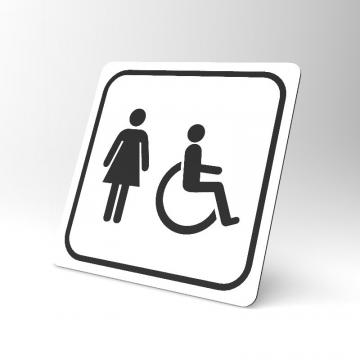 Placuta alba pentru femeie cu persoana cu handicap de la Prevenirea Pentru Siguranta Ta G.i. Srl