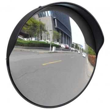 Oglinda de trafic convexa, negru, 30 cm, plastic