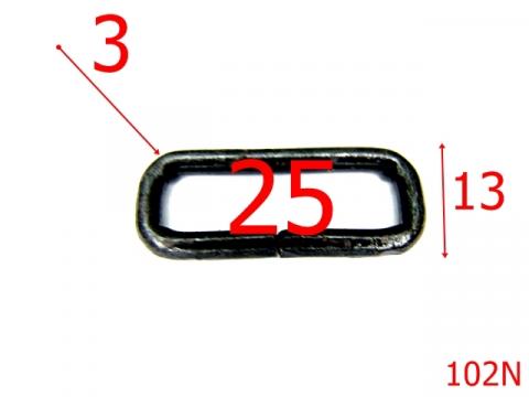 Inel dreptunghiular 2.5 cm 25 mm 3 negru 3L2 U32 102N de la Metalo Plast Niculae & Co S.n.c.
