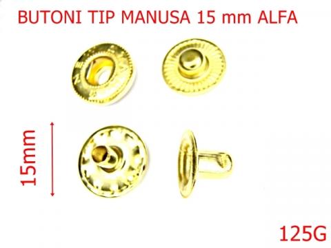 Butoni manusa 15 mm gold 4H1 4J3 R30 125G