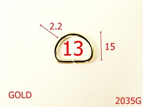 Inel D 13 mm*2.2/otel/gold 13 mm 2.2 gold 3B6 2035G