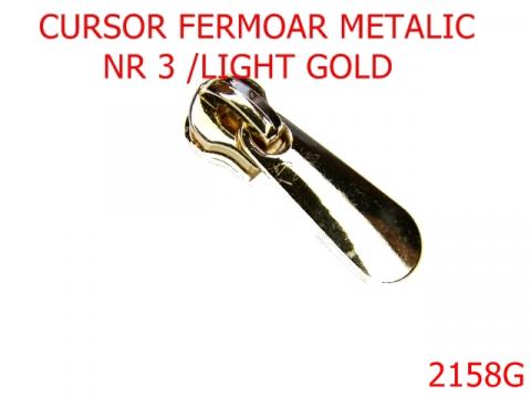 Cursor ferm metalic nr 3/light gold Nr 3 mm gold 2158G