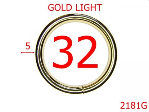 Inel o 32mm*5mm/otel/gold light 32 mm 5 gold 2181G