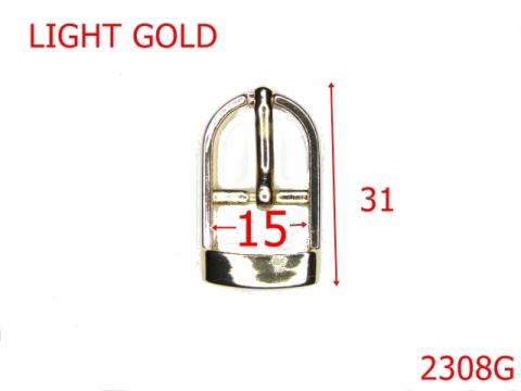 Catarama cu punte 1.5 cm, zamac/ gold light 2308G de la Metalo Plast Niculae & Co S.n.c.