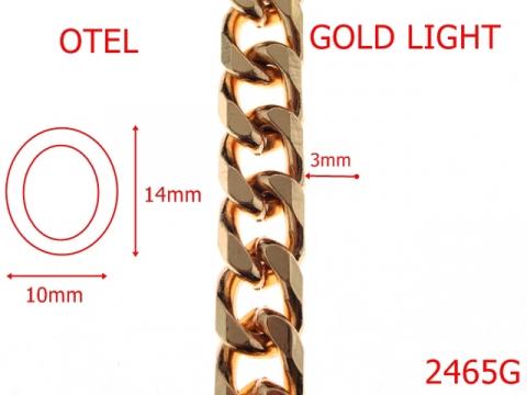 Lant otel gold light 10mmx3mm 10 mm 3 gold 2465G