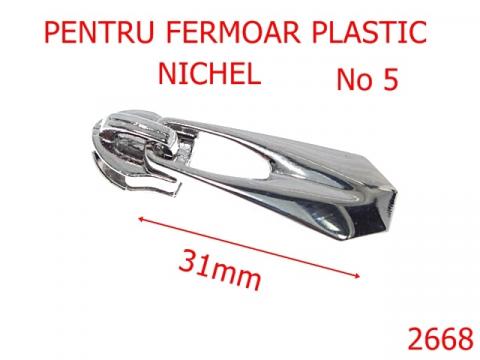Cursor fermoar plastic no.5 nichel 2E2 2668