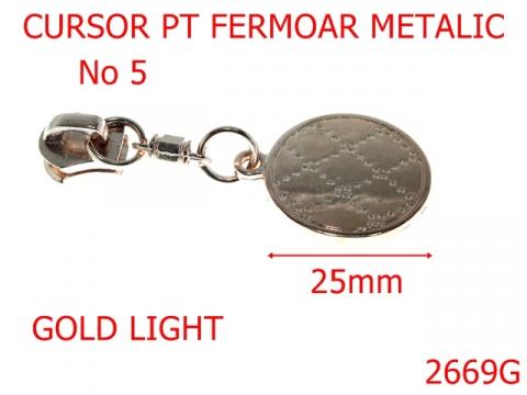 Cursor fermoar metalic no.5 gold light 7C3 2669G
