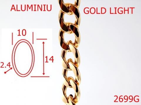 Lant aluminiu 10 mm 2.4 gold light 13I1/13I2/7L5 2699G