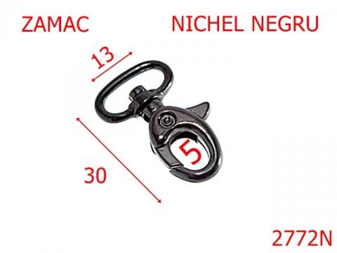 Carabinan borseta 13 mm nichel negru 5U10 5D5 2772N de la Metalo Plast Niculae & Co S.n.c.