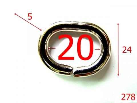Inel oval 20 mm 5 nichel 3E6 H13 278 de la Metalo Plast Niculae & Co S.n.c.
