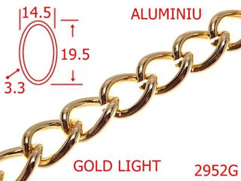 Lant aluminiu poseta 14.5 mm 3.3 gold light 7G8 2952G de la Metalo Plast Niculae & Co S.n.c.