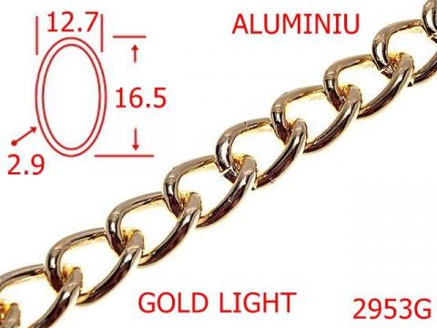 Lant aluminiu poseta 12.7 mm 2.9 gold light 7H6 2953G