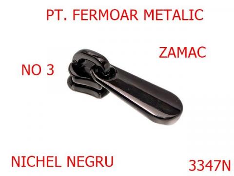 Cursor pt.fermoar metalic no.3 mm nichel negru 3347N de la Metalo Plast Niculae & Co S.n.c.