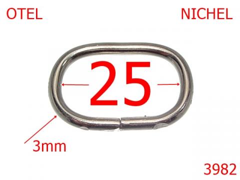 Inel oval 25 mm 3 nichel 7G8 3982