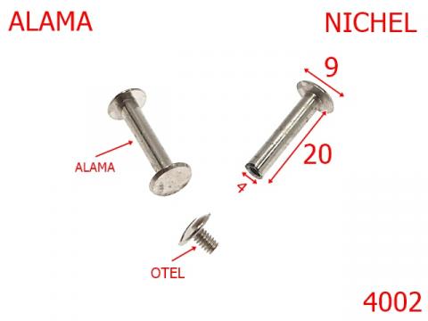 Surub fixare 20 mm 4 nichel AP22 4002 de la Metalo Plast Niculae & Co S.n.c.