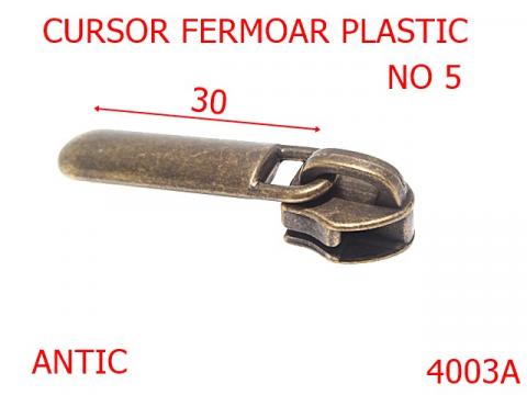 Cursor fermoar plastic No.5 mm antic 4003A