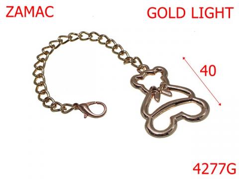 Ornament culant si ursulet 40 mm zamac gold 4277G de la Metalo Plast Niculae & Co S.n.c.