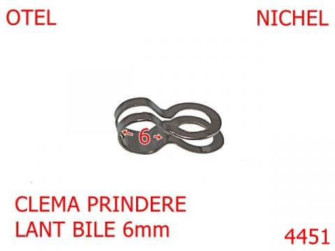 Clema prindere lant cu bile 6 mm otel nichel 4451 de la Metalo Plast Niculae & Co S.n.c.