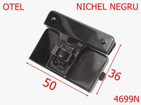 Inchizatoare geanta dama 50x35 mm otel nichel negru 4699N de la Metalo Plast Niculae & Co S.n.c.