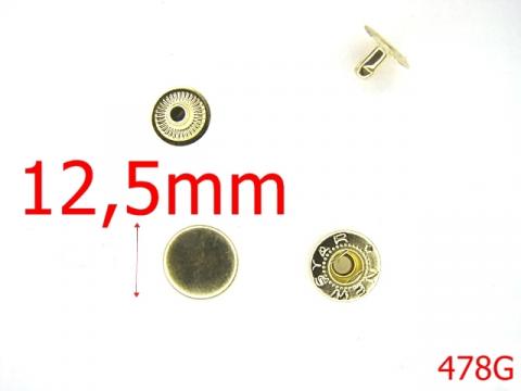 Butoni manusa 12.5 mm gold 4H1 I10 478G