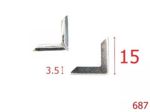 Coltar metalic 1.5 cm 15x15 mm nichel 3D8 F27 687