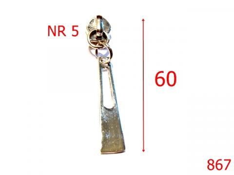 Cursor fermoar plastic Nr 5 mm nichel 867 de la Metalo Plast Niculae & Co S.n.c.