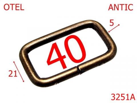 Inel dreptunghiular 40 mm 5 antic 3K5 de la Metalo Plast Niculae & Co S.n.c.