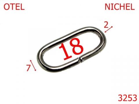 Inel oval 18 mm 2 nichel 3D6 3253