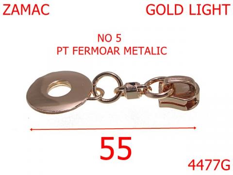 Cursor ornamental pentru fermoar metalic No 4477G