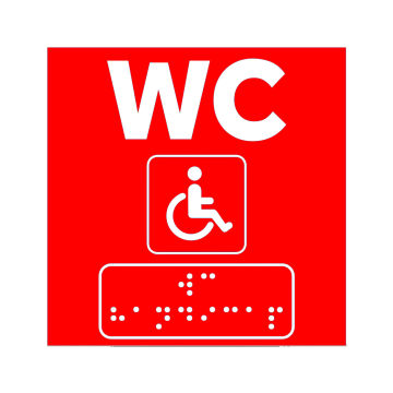 Semne braille pentru wc persoane cu handicap rosie