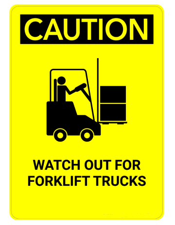 Semn Sign caution watch out for forklift trucks de la Prevenirea Pentru Siguranta Ta G.i. Srl