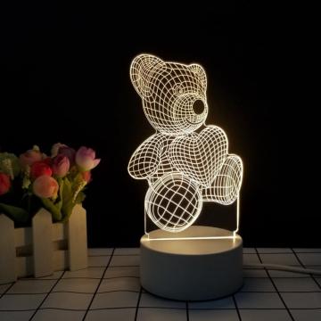 Lampa de veghe 3D LED, urs cu inimioara de la Aida Her Store Srl