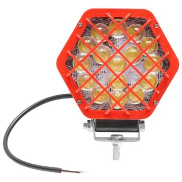 Lampa hexagonala grilaj plastic rosu 16 LED-uri DC 10-60V de la Gold Smart Engine Srl