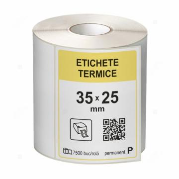 Etichete in rola, termice 35 x 25 mm, 7500 etichete/rola de la Label Print Srl