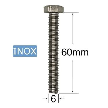 Surub inox M6x60mm cap hexagonal - 50buc/cutie