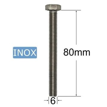 Surub inox M6x80mm cap hexagonal - 50buc/cutie