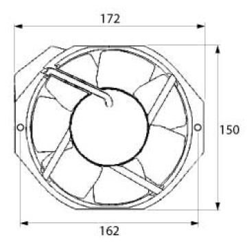 Ventilator axial 172x150x38 mm