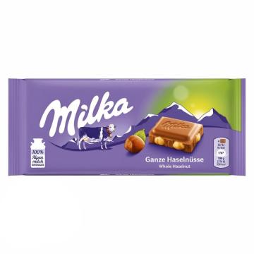 Ciocolata Milka cu lapte 100g cu alune intregi de la Ana Corner Shop S.r.l.