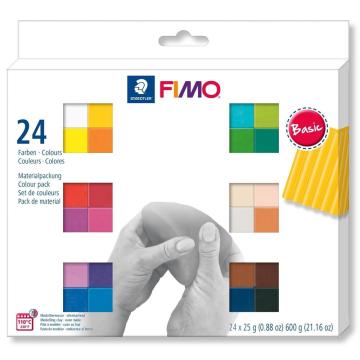 Pasta de modelat Fimo Soft - set 24 culori - 600g de la Gemsale Srl