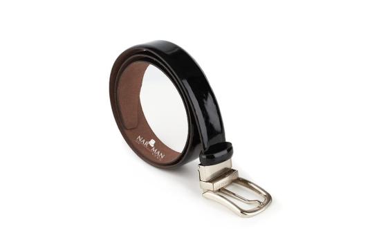 Curea piele, culoare negru, lacuita, CUP09