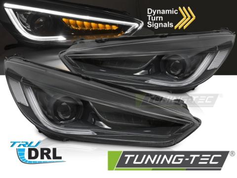 Faruri Ford Focus MK3 14-18 negru LED DRL de la Kit Xenon Tuning Srl