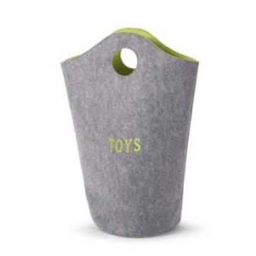 Cos depozitare jucarii gri verde lime din Felt Childhome de la Stiki Concept Srl