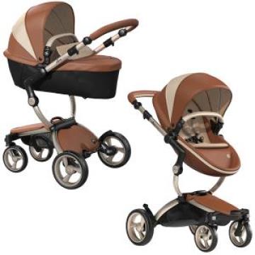 Carucior 2 in 1 Xari Camel Moscow cu cadru Champagne Mima